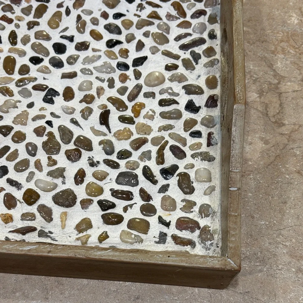 Natural Stone and Wood Tray - Homemade by me